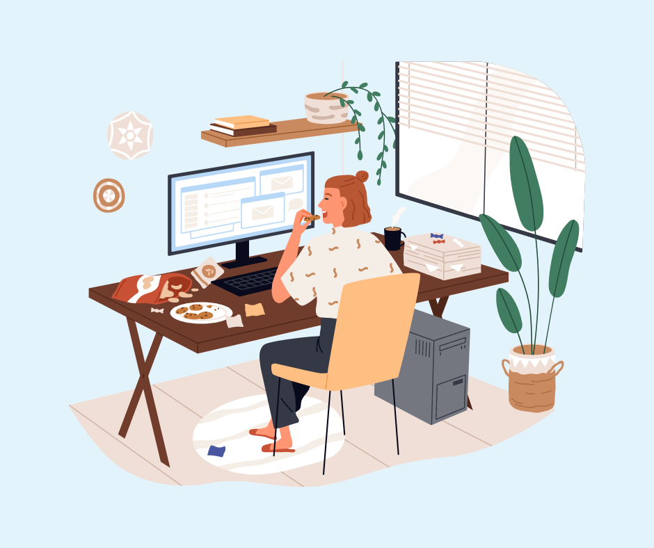 Remote employee working from a home office
